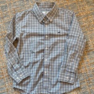EUC Properly Tied boys youth size 7 Blue Plaid Button-Down Shirt